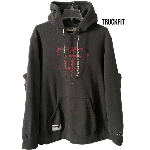 Truckfit Heavy Gray Swearshirt Hoodie Pullover Vintage Men’s Winter SZ 2 XL - Picture 1 of 7